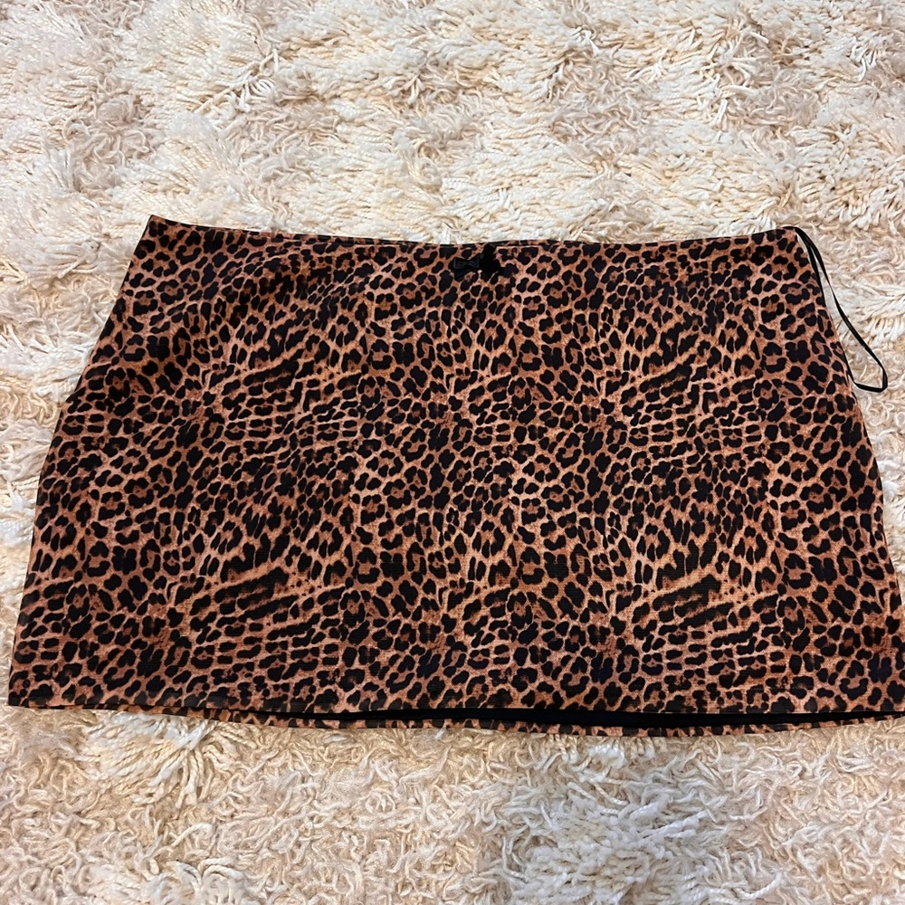 Leopard Print Mini Skirt